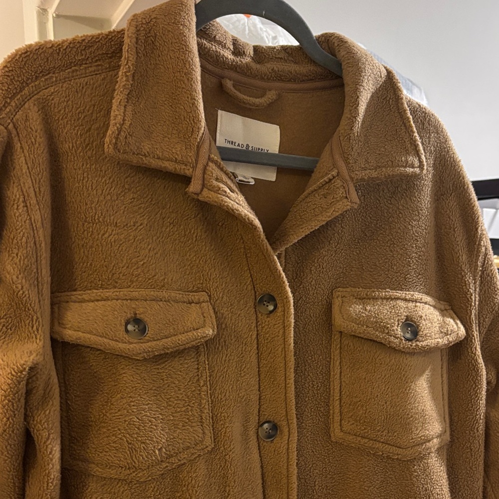 Thread & Supply Tan Fleece Shacket